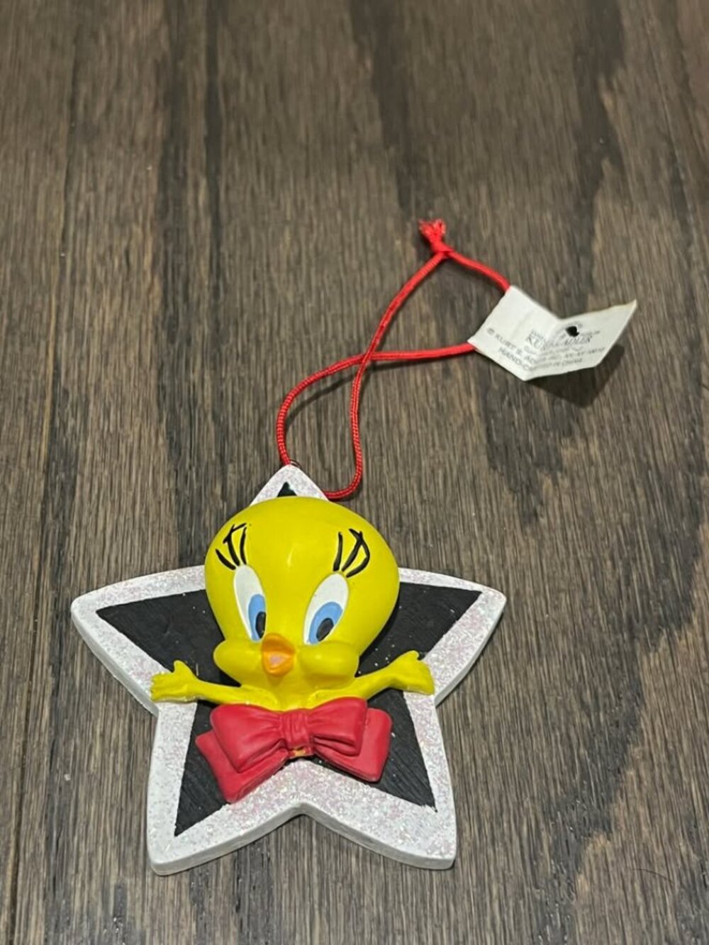 Vintage 1996 Kurt S Adler Tweety Bird Star Christmas Ornament Looney Tunes Tag